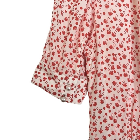 AlexaChung Red Beige Alice Shroom Tea Dress NWT US 8 - Picture 9 of 15